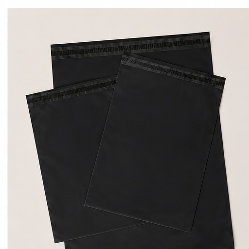 Bolsas E-commerce negro 65 x 70 + 5 C/adhesivo seguridad - x 100 unid.
