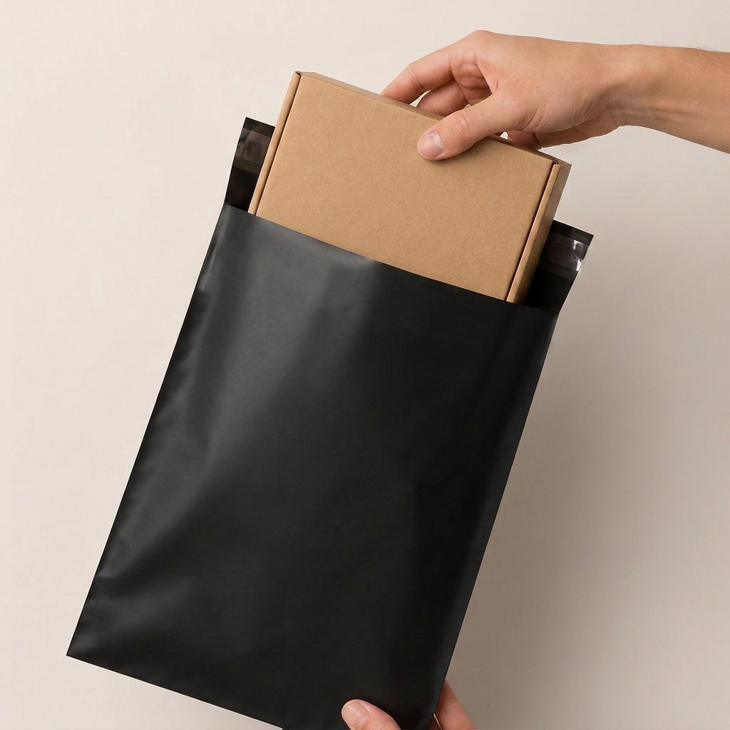 Bolsas E-commerce negro 20 x 32 + 5 C/adhesivo seguridad - x 100 unid.